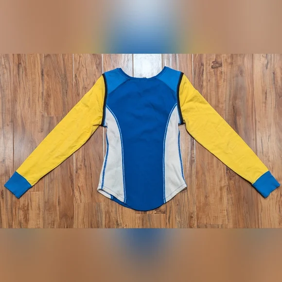 Free People Fancy That Long Sleeve T-shirt Women's‎ Medium Colorblock Ribbed - Picture 3 of 6